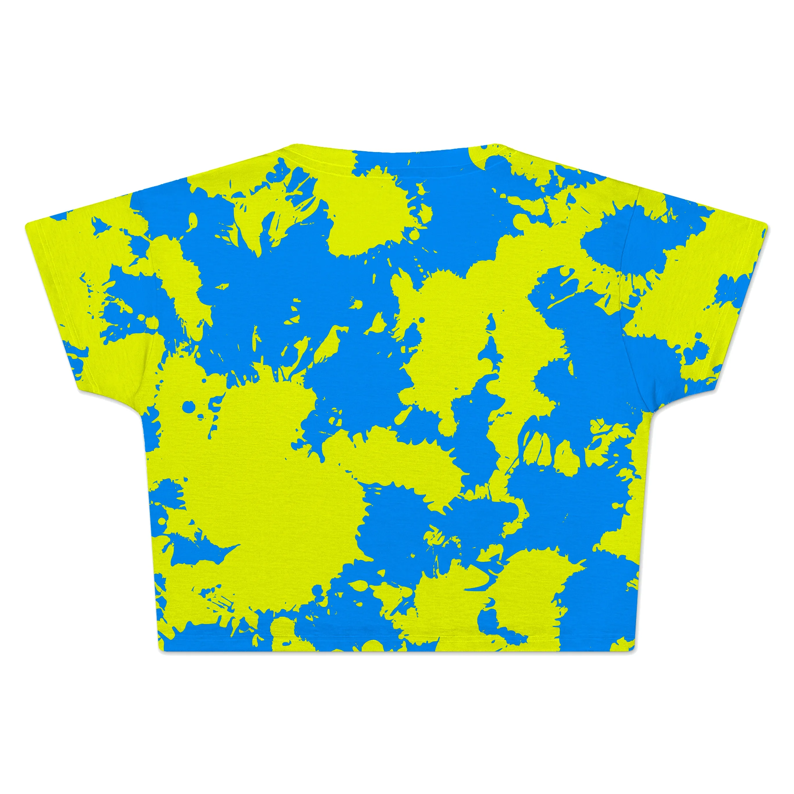 Yellow and Blue Paint Splatter Crop Tee sold by iEDM product image thumbnail 2