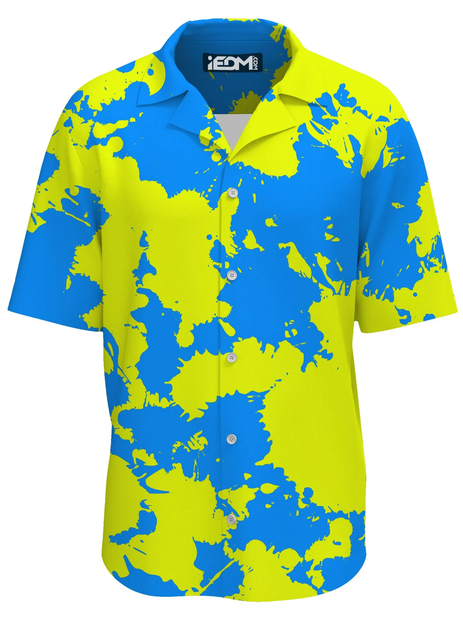 Yellow and Blue Paint Splatter Lounge Shirt sold by iEDM