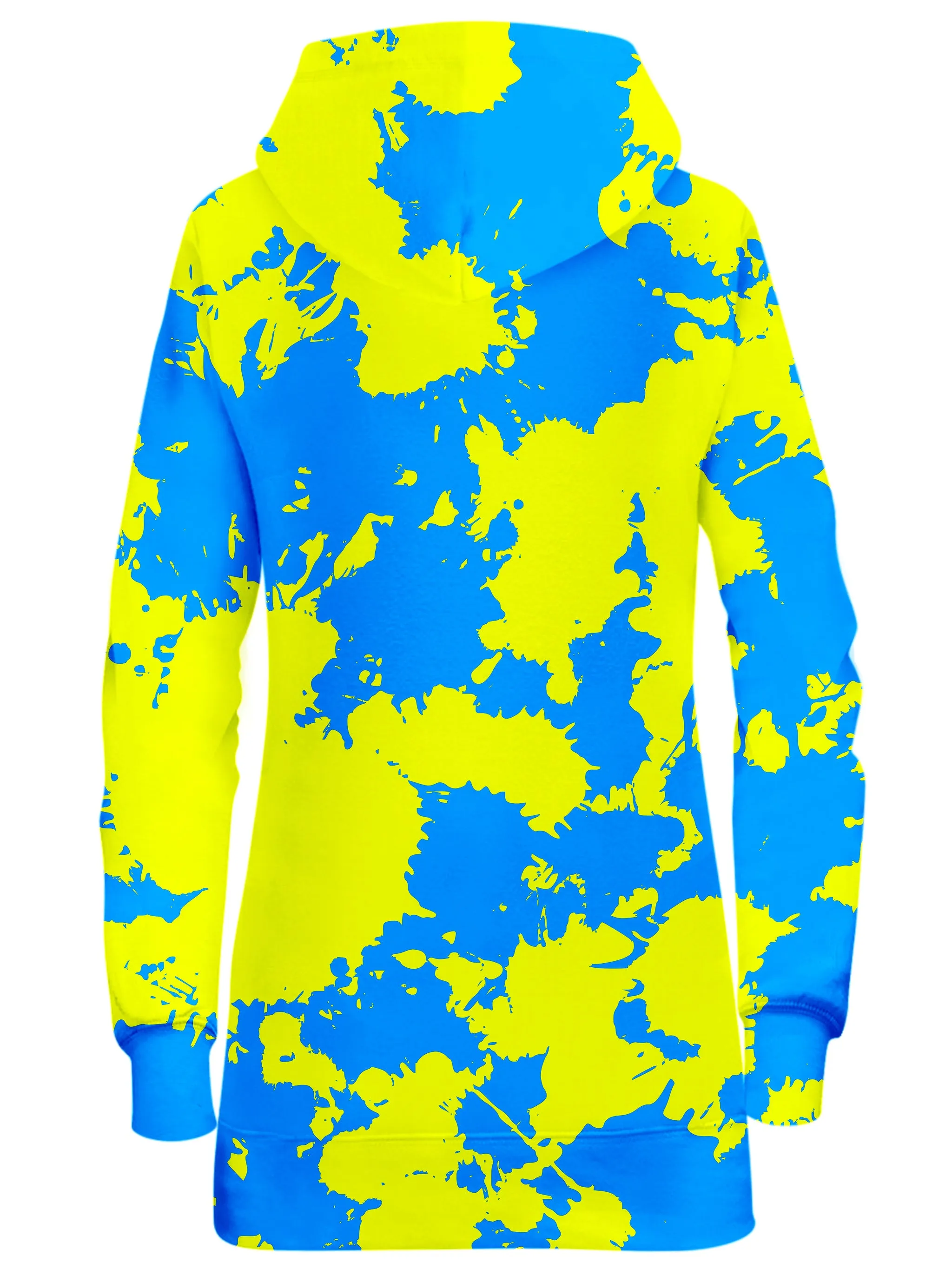 Yellow and Blue Paint Splatter Hoodie Dress sold by iEDM product image thumbnail 2
