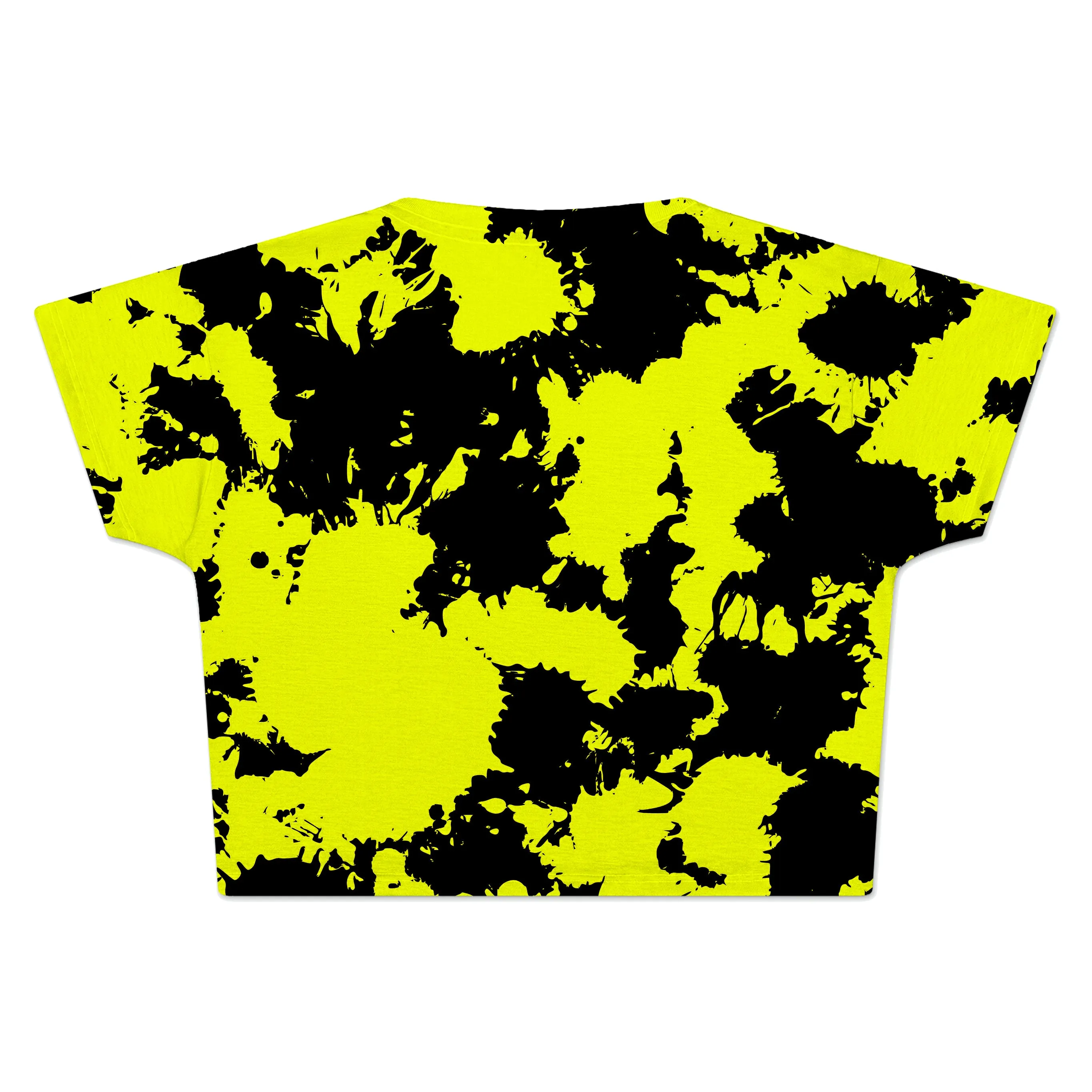 Yellow and Black Paint Splatter Crop Tee sold by iEDM product image thumbnail 2