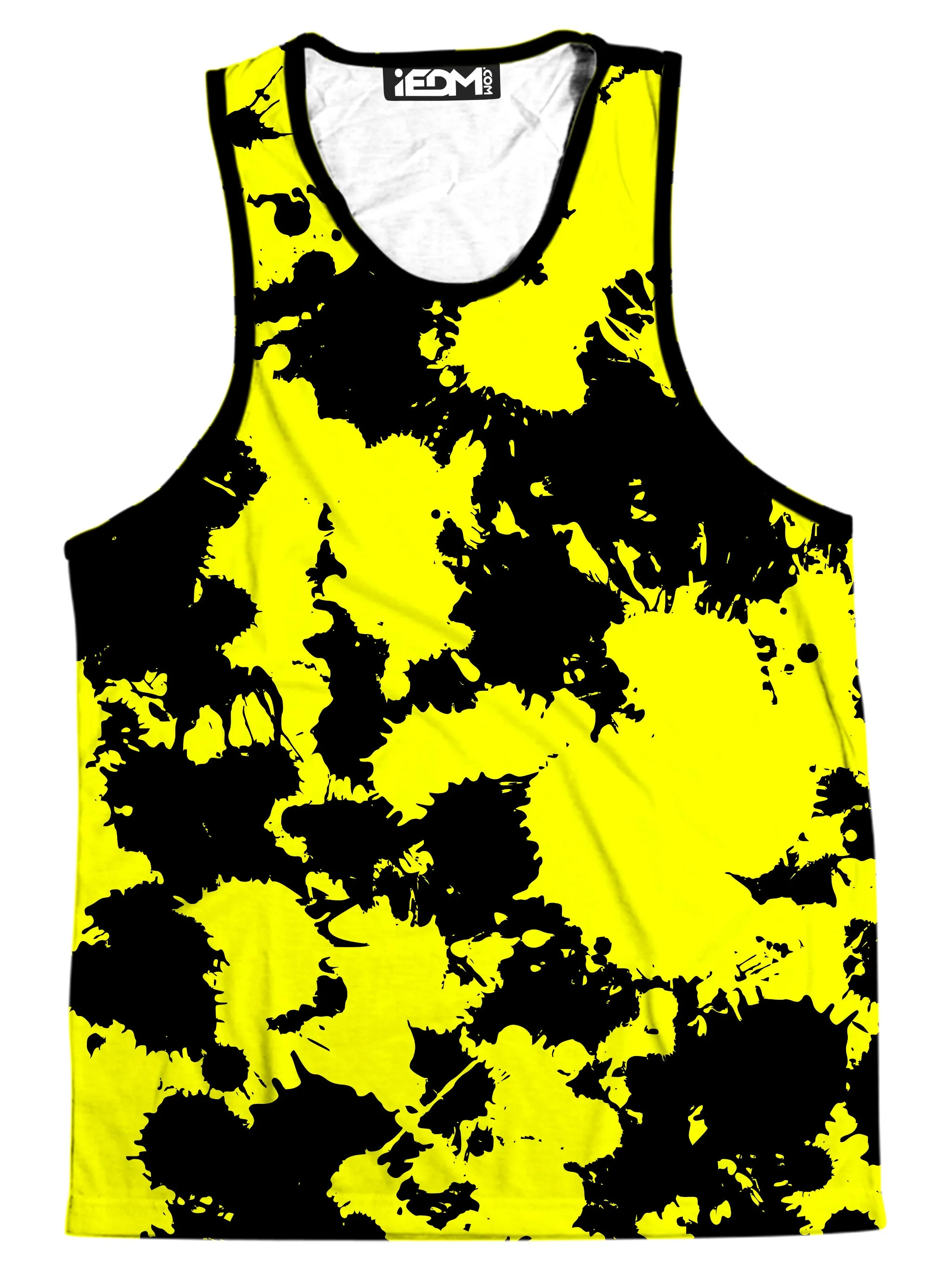Yellow and Black Paint Splatter Men's Tank sold by iEDM
