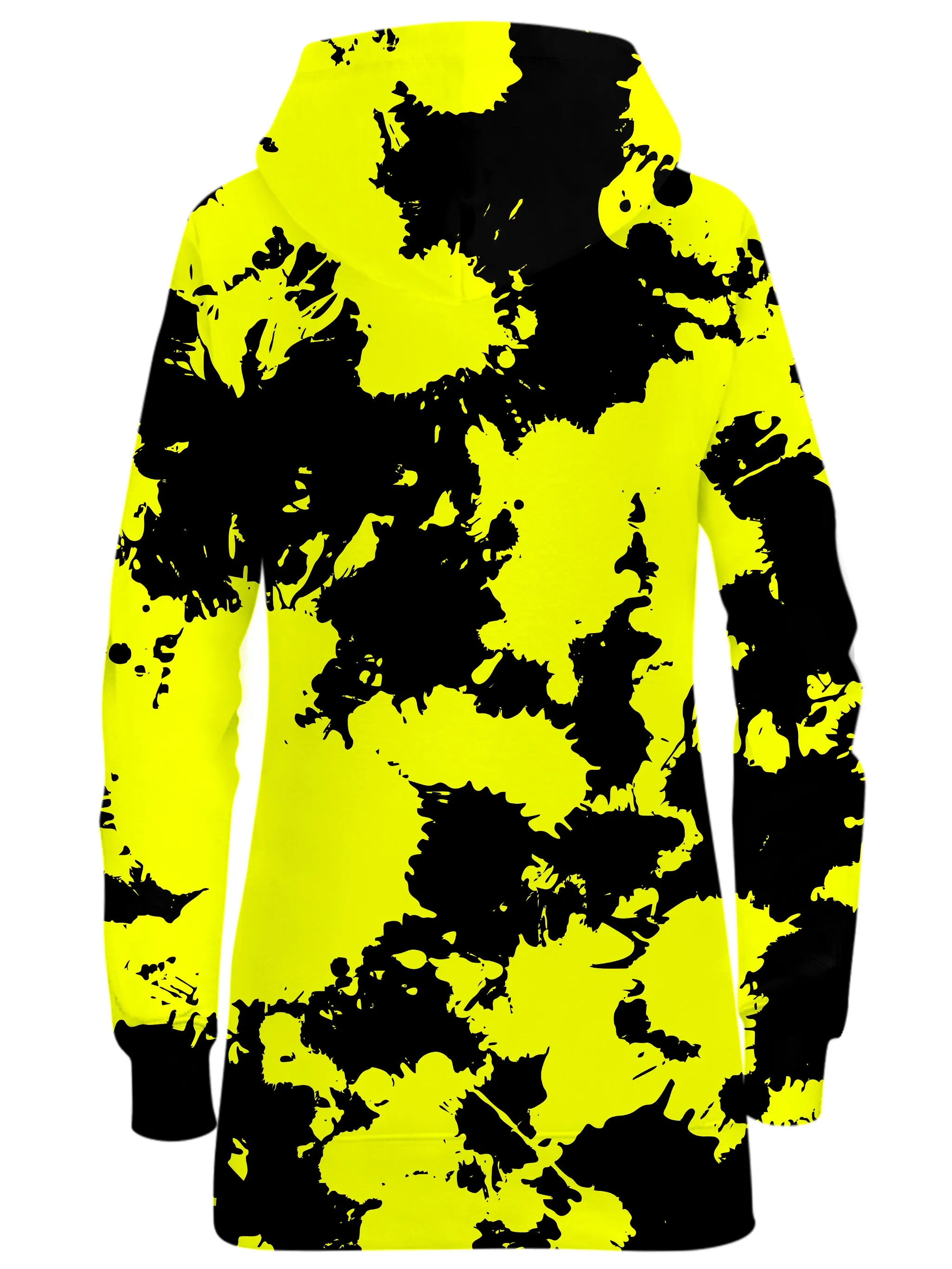 Yellow and Black Paint Splatter Hoodie Dress sold by iEDM product image thumbnail 2