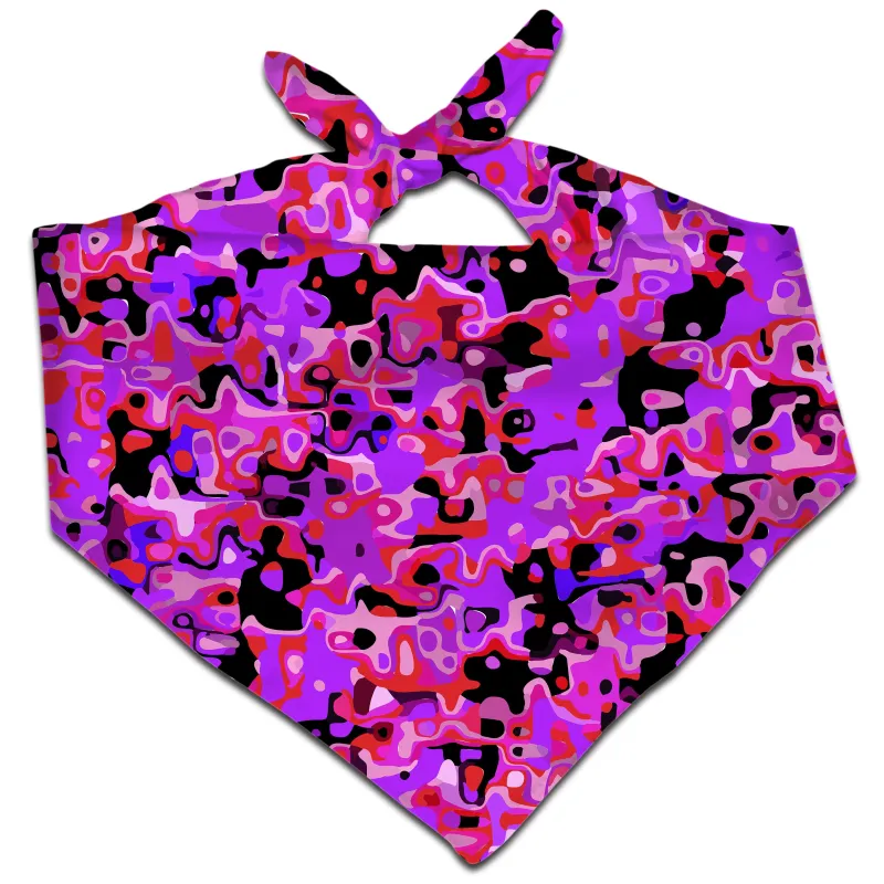 Purple Red and Black Rave Camo Melt Bandana sold by iEDM