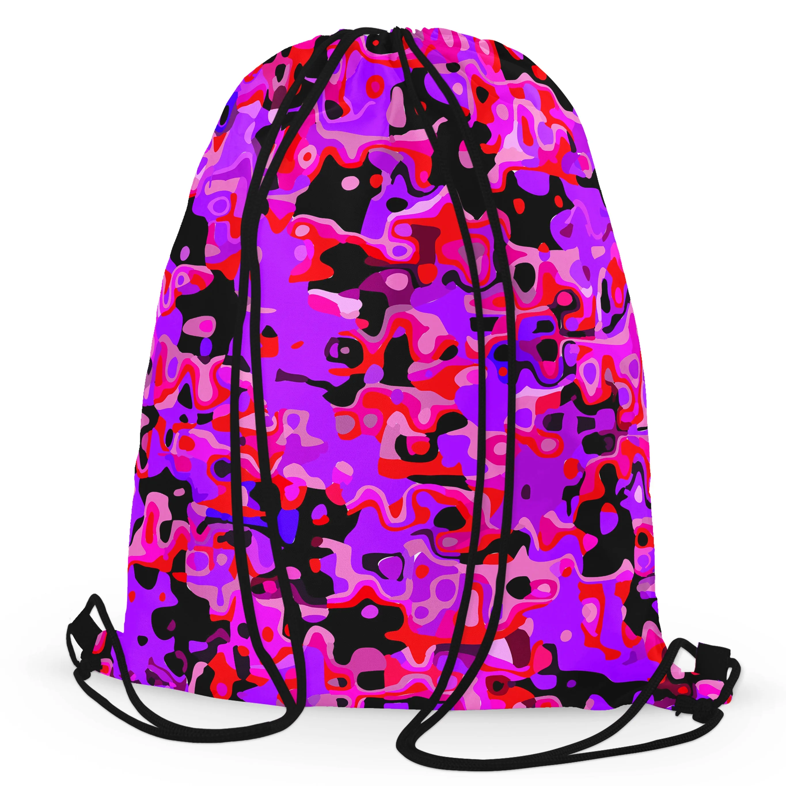 Purple Red and Black Rave Camo Melt Drawstring Bag sold by iEDM product image thumbnail 3