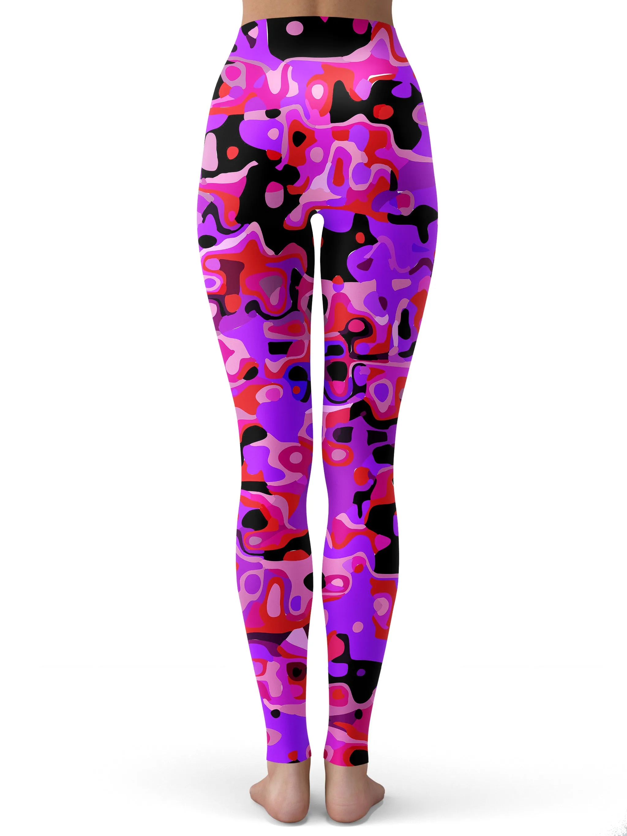 Purple Red and Black Rave Camo Melt Leggings sold by iEDM product image thumbnail 3