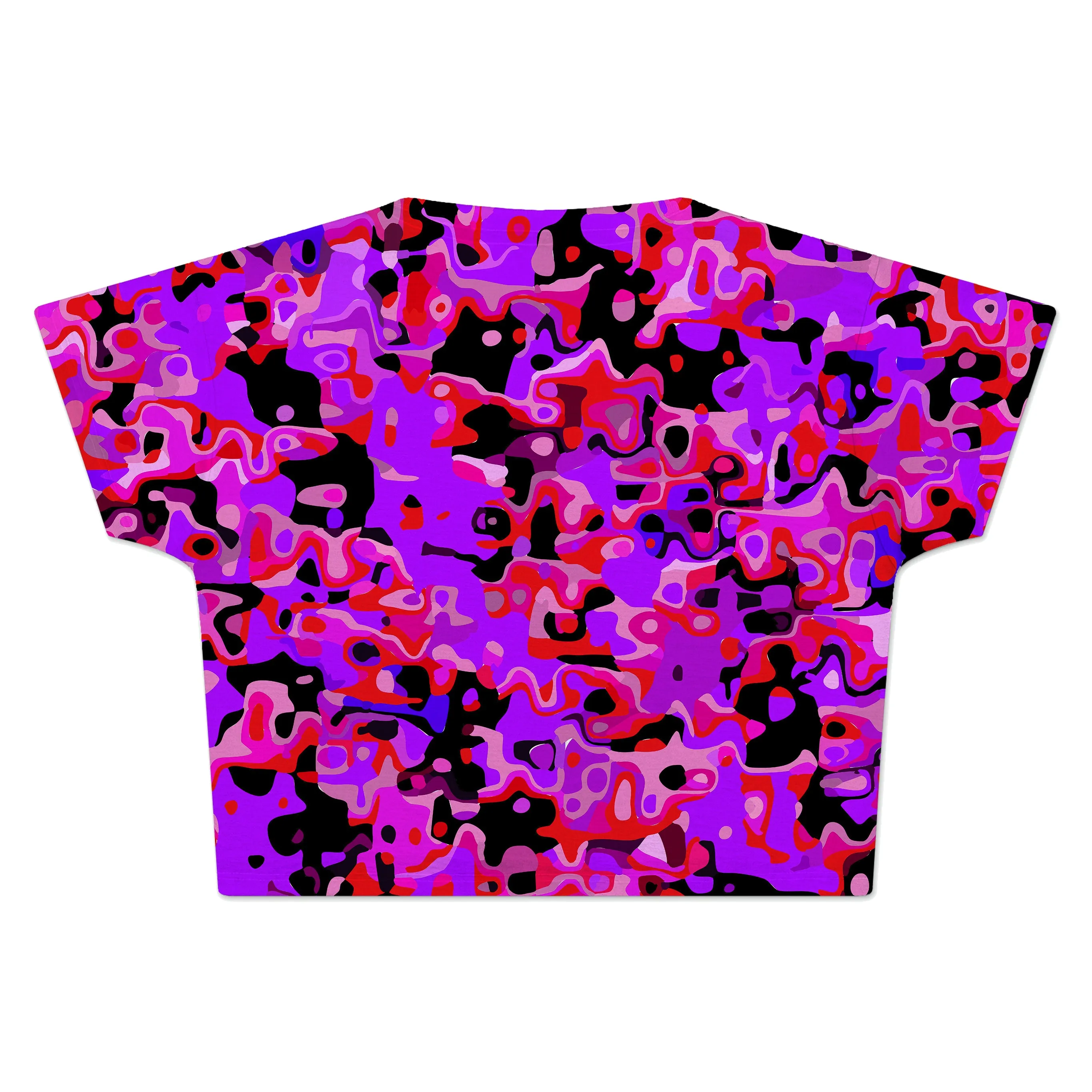 Purple Red and Black Rave Camo Melt Crop Tee sold by iEDM product image thumbnail 2