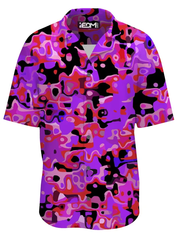 Purple Red and Black Rave Camo Melt Lounge Shirt sold by iEDM
