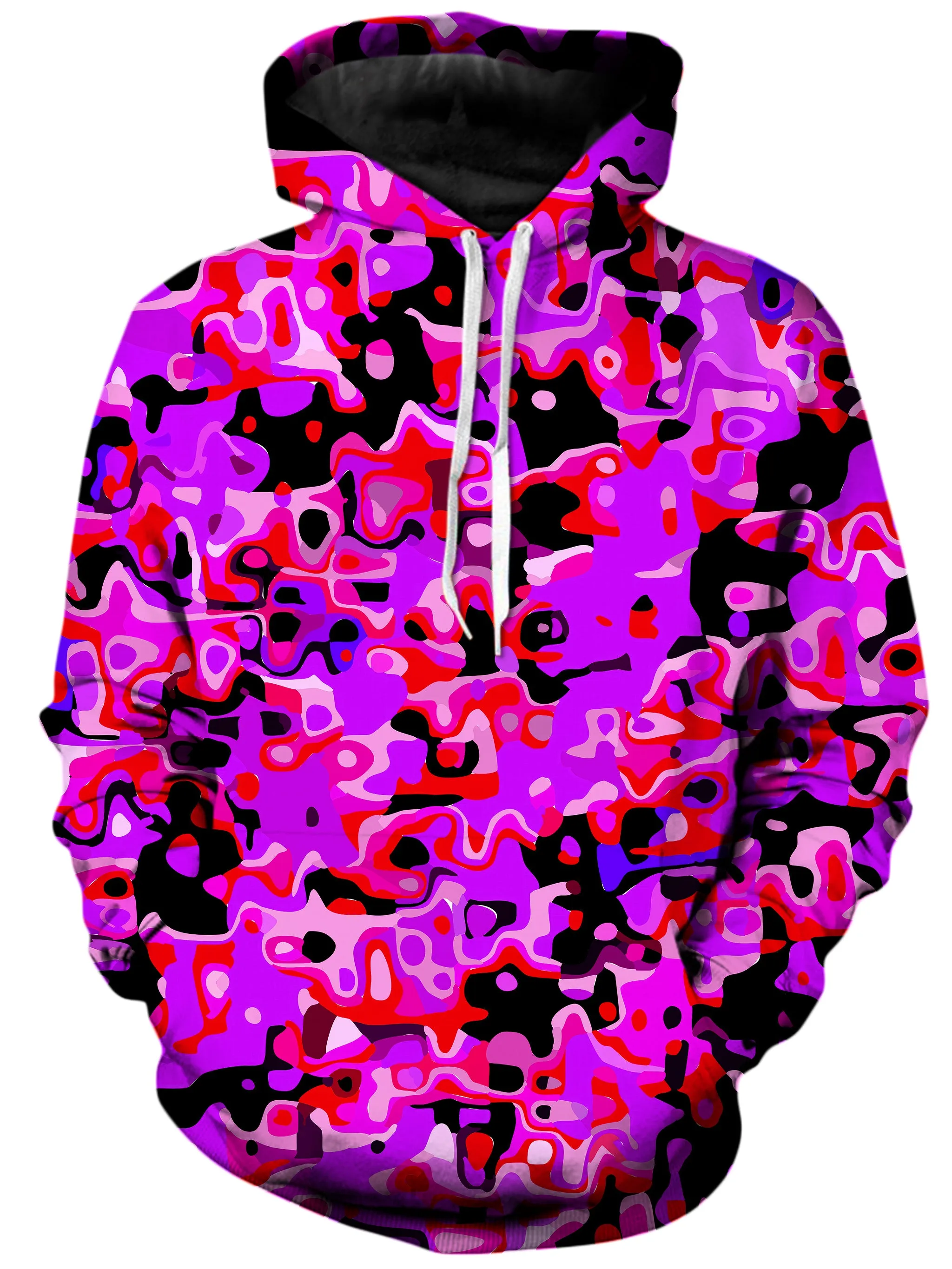 Purple Red and Black Rave Camo Melt Unisex Hoodie sold by iEDM