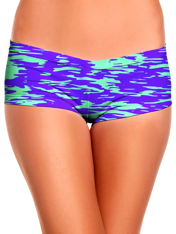 Purple Mint Rave Zebra Stripe Booty Shorts sold by iEDM
