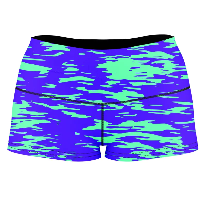 Purple Mint Rave Zebra Stripe High-Waisted Women's Shorts sold by iEDM