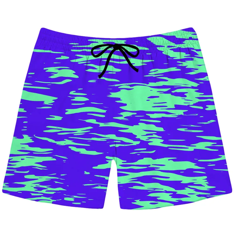 Purple Mint Rave Zebra Stripe Swim Trunks sold by iEDM