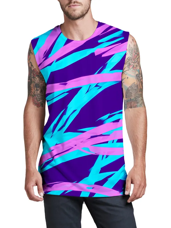 Purple and Blue Rave Abstract Men's Muscle Tank sold by iEDM