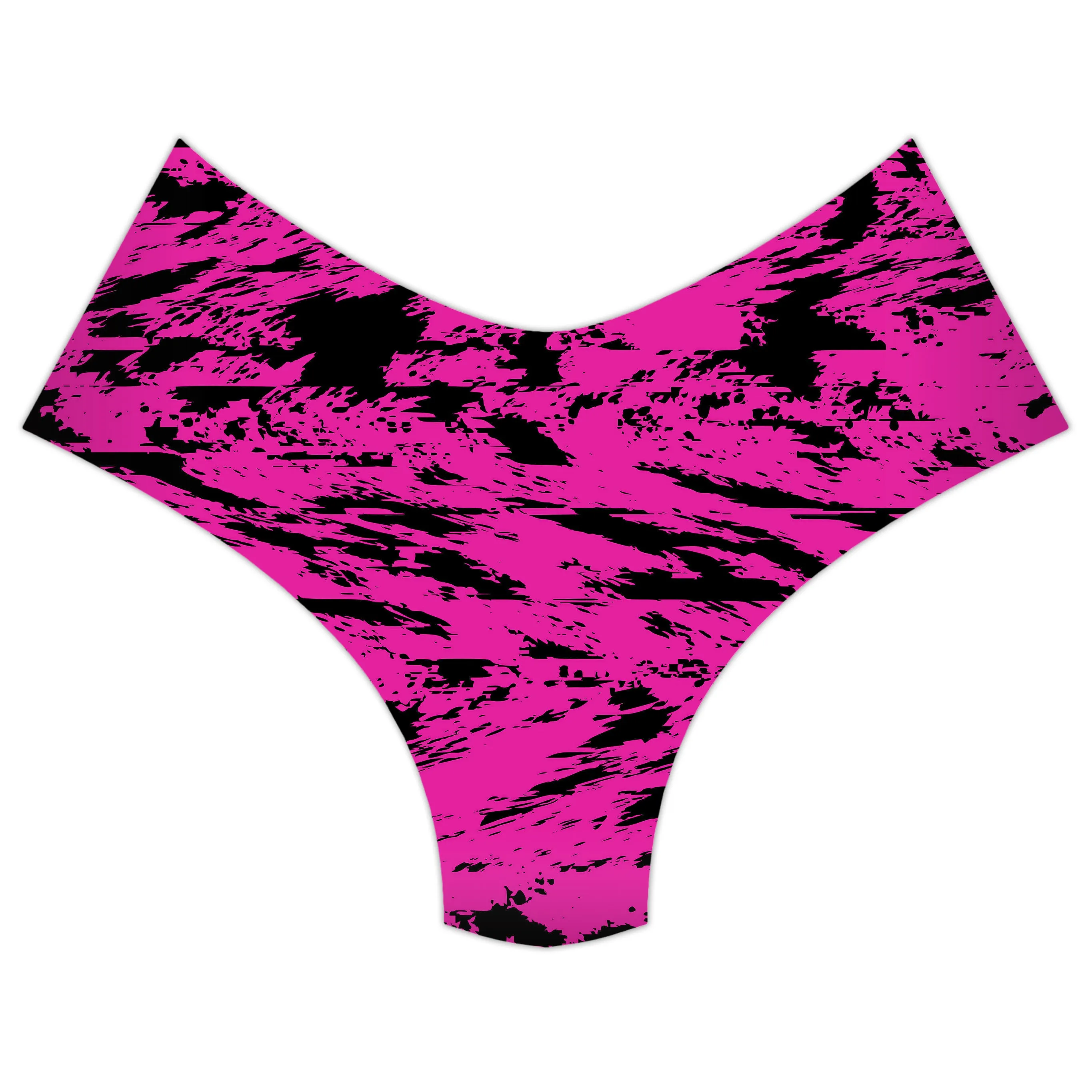 Pink and Black Rave Glitch Splatter Booty Shorts sold by iEDM product image thumbnail 3