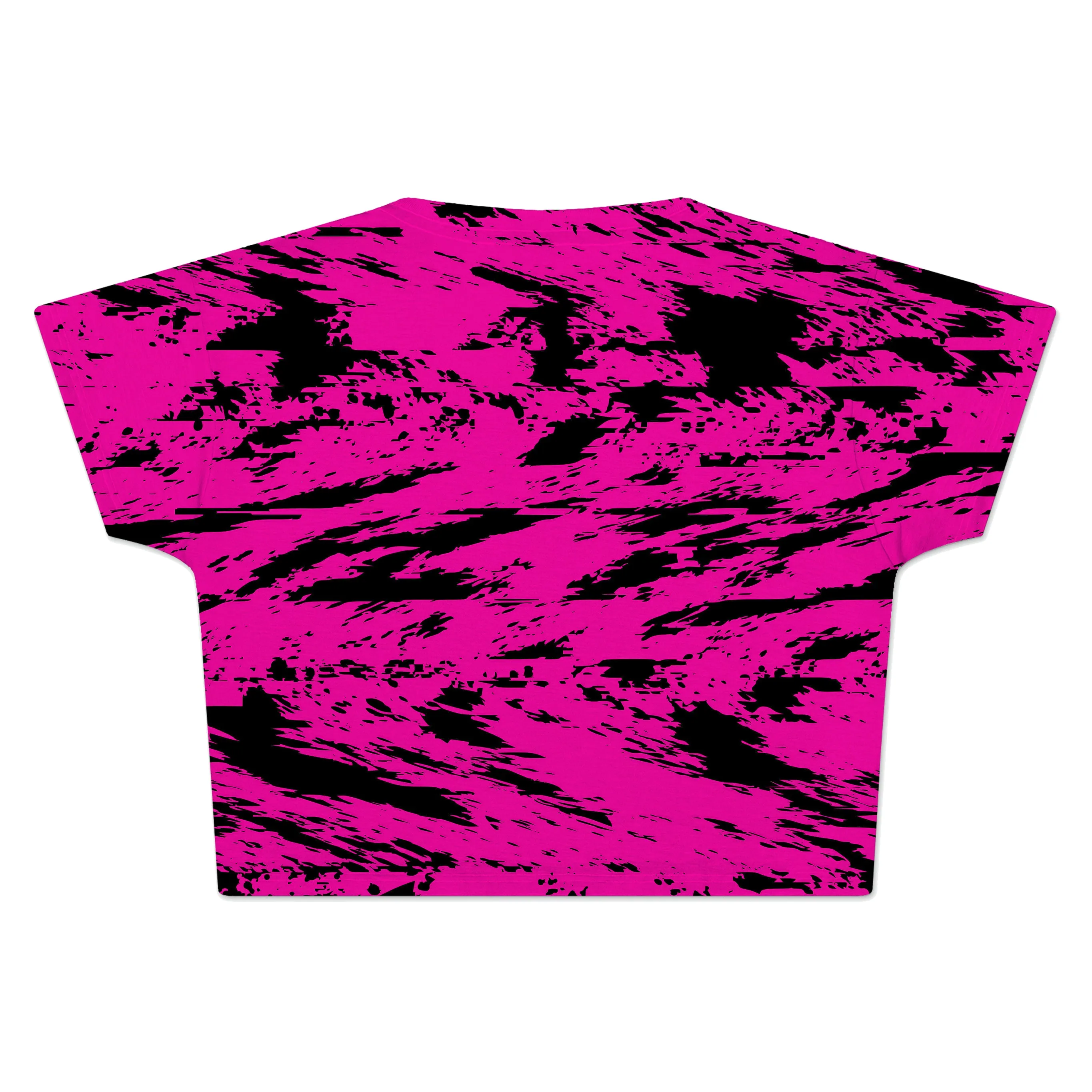 Pink and Black Rave Glitch Splatter Crop Tee sold by iEDM product image thumbnail 2