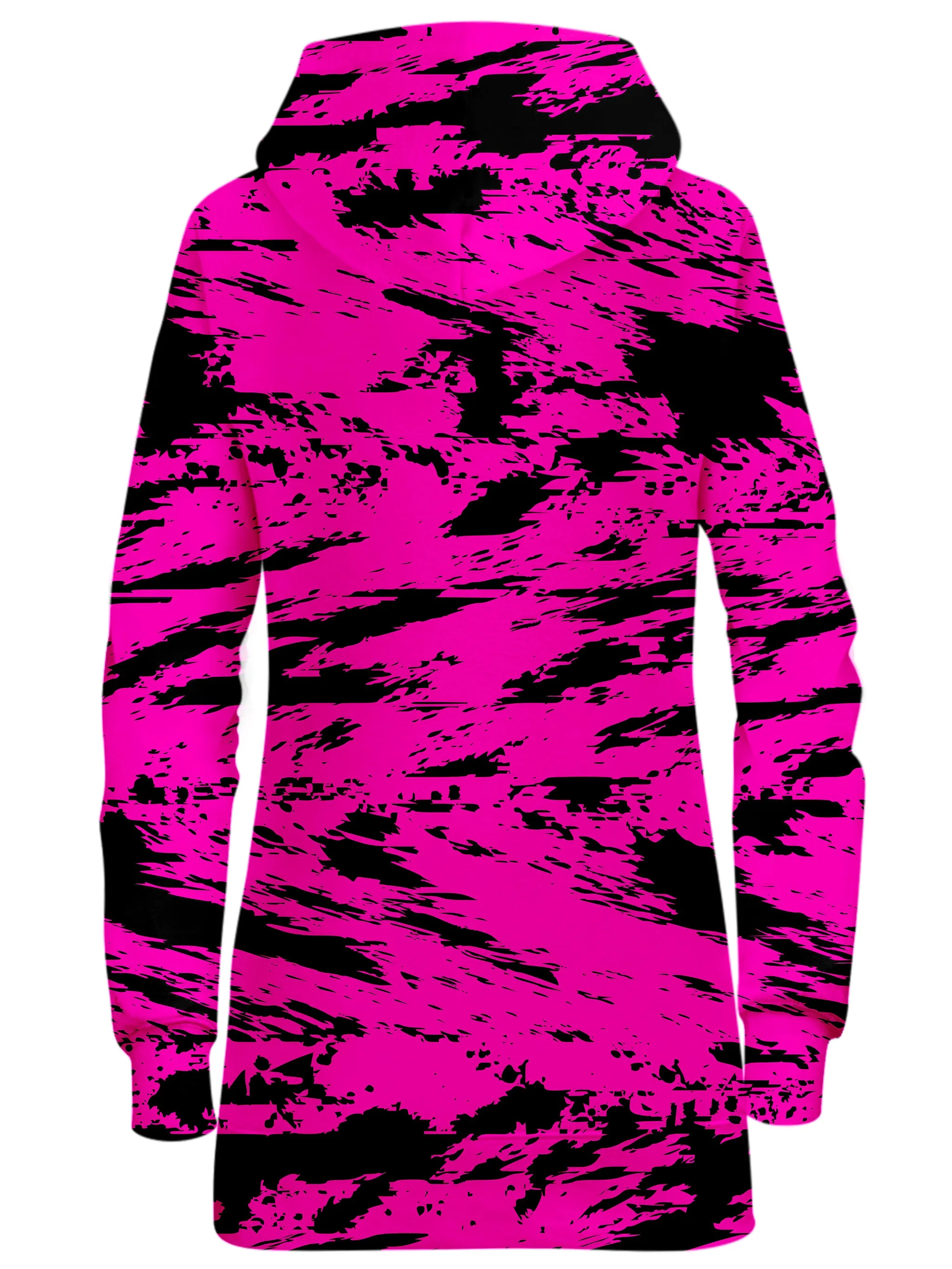 Pink and Black Rave Glitch Splatter Hoodie Dress sold by iEDM product image thumbnail 2