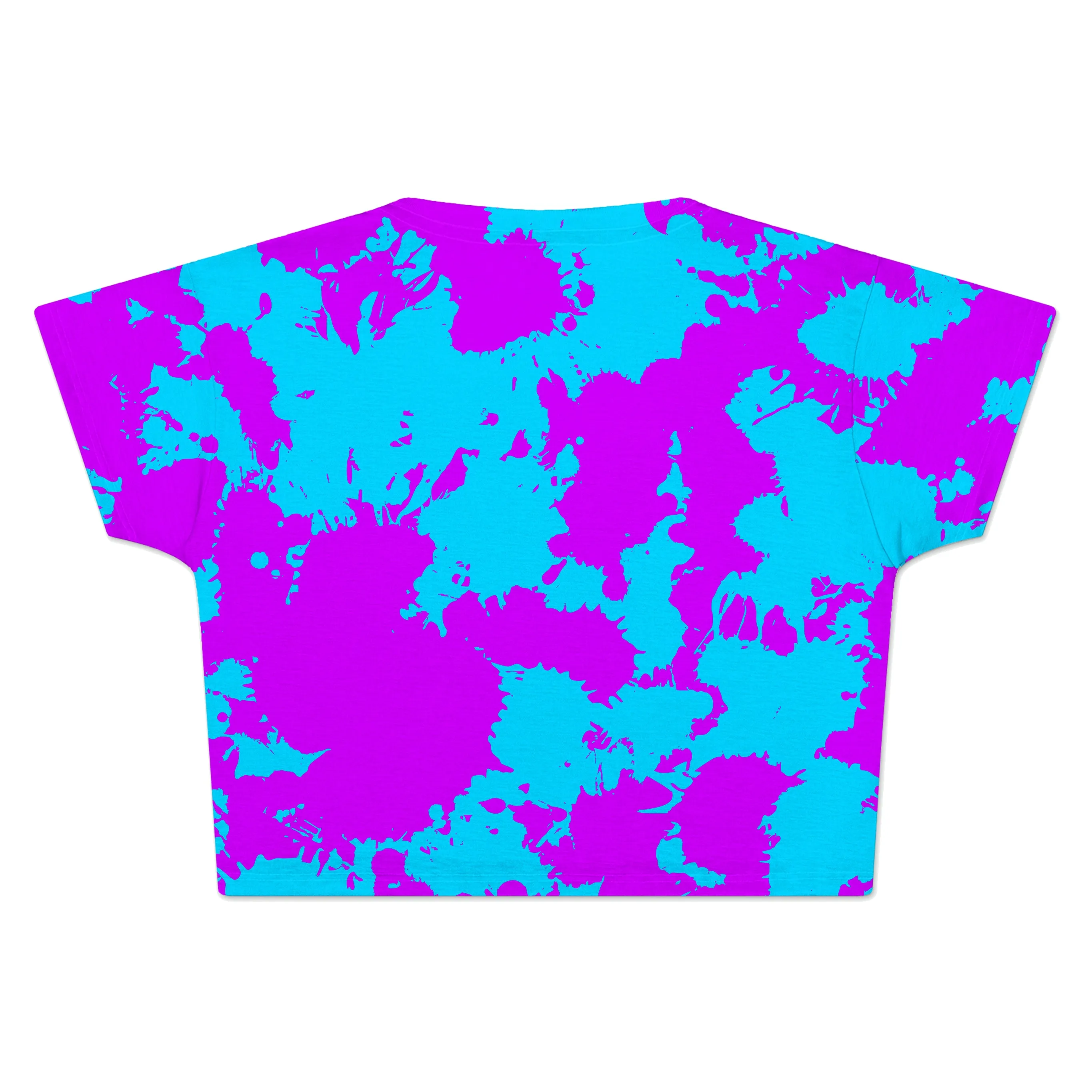 Blue and Purple Paint Splatter Crop Tee sold by iEDM product image thumbnail 2