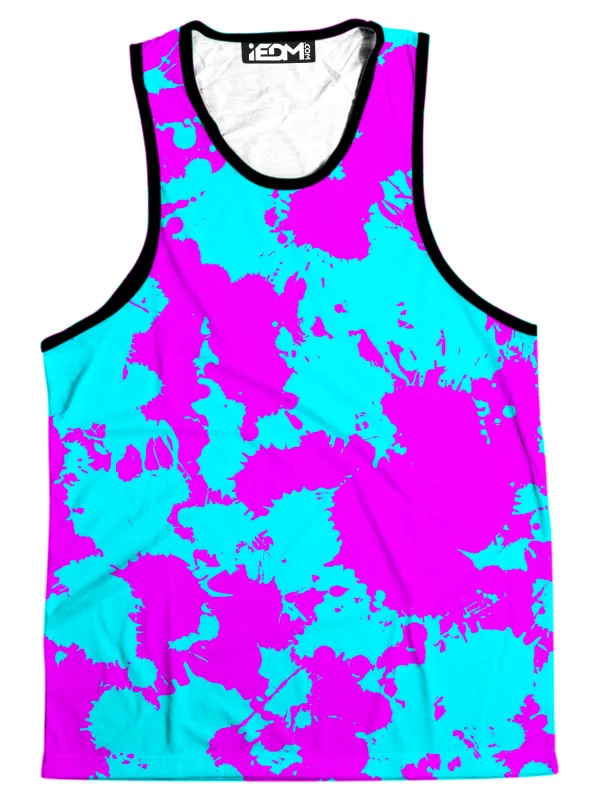 Blue and Purple Paint Splatter Men's Tank sold by iEDM