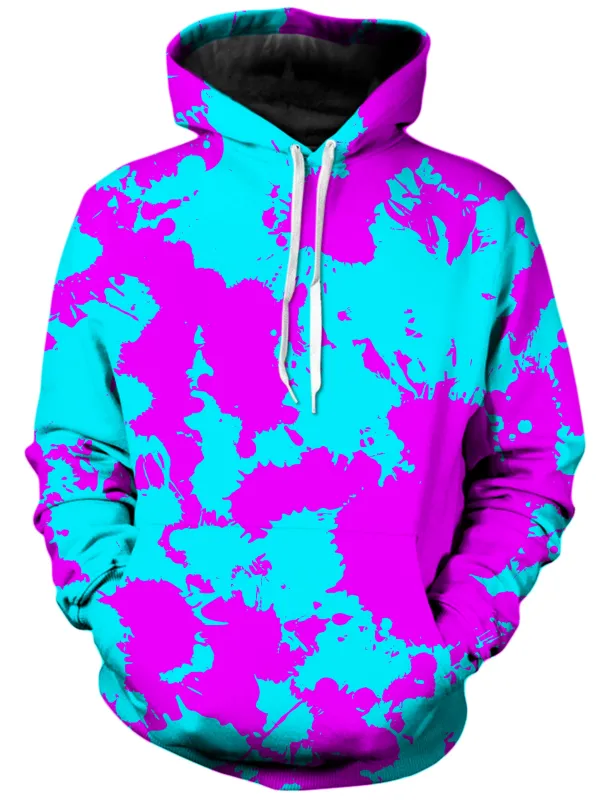 Blue and Purple Paint Splatter Unisex Hoodie sold by iEDM