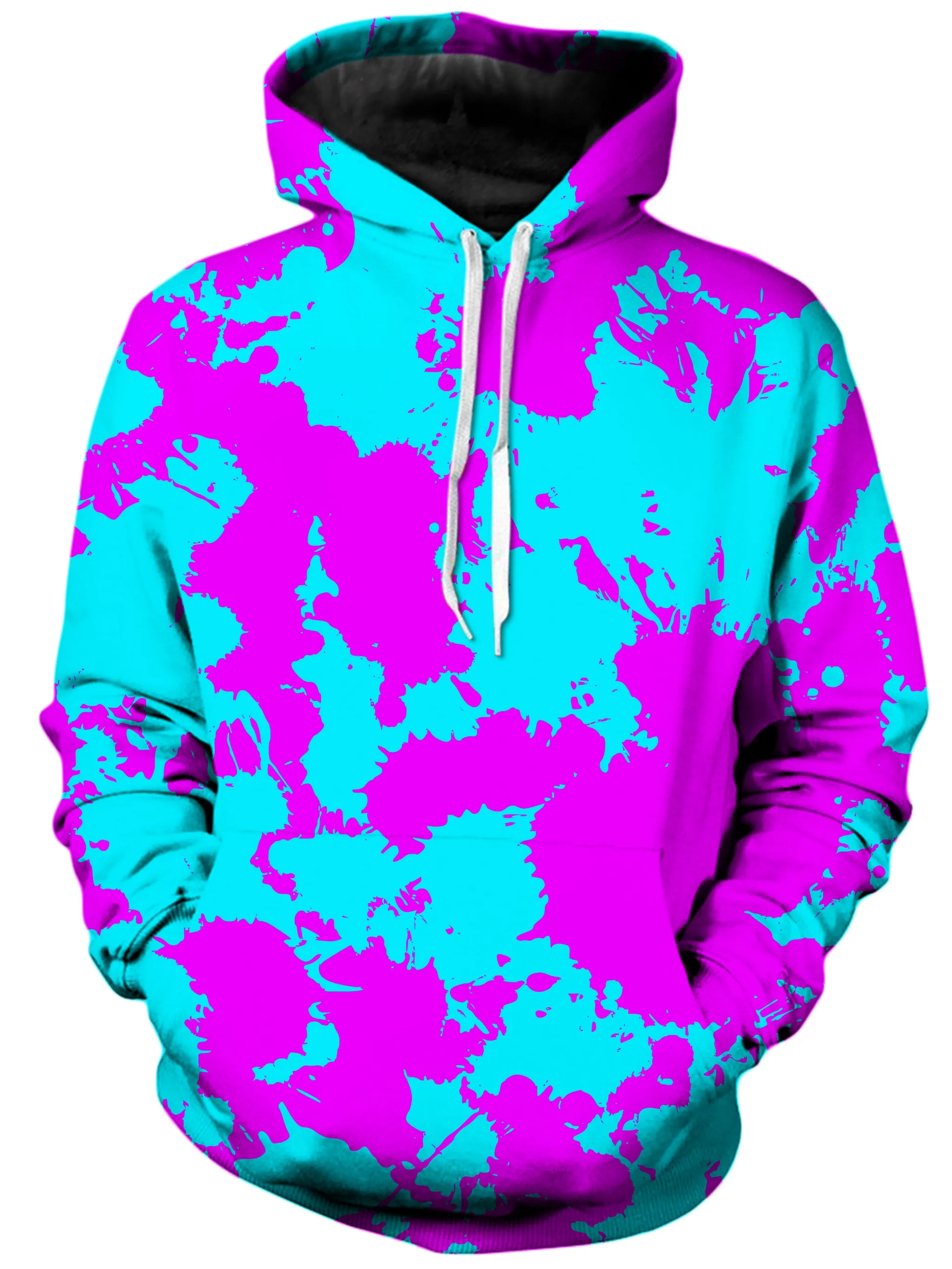 Blue and Purple Paint Splatter Unisex Hoodie sold by iEDM