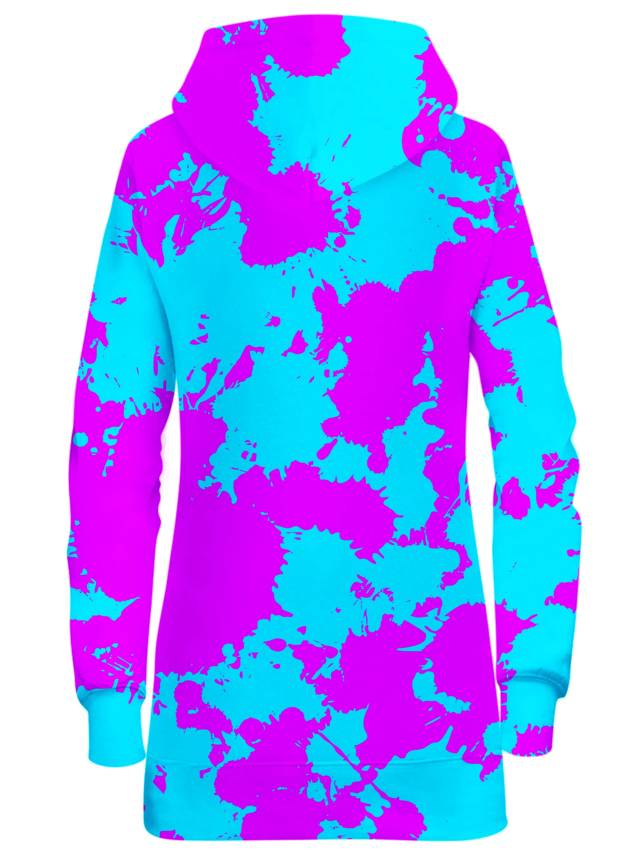 Blue and Purple Paint Splatter Hoodie Dress sold by iEDM product image thumbnail 2