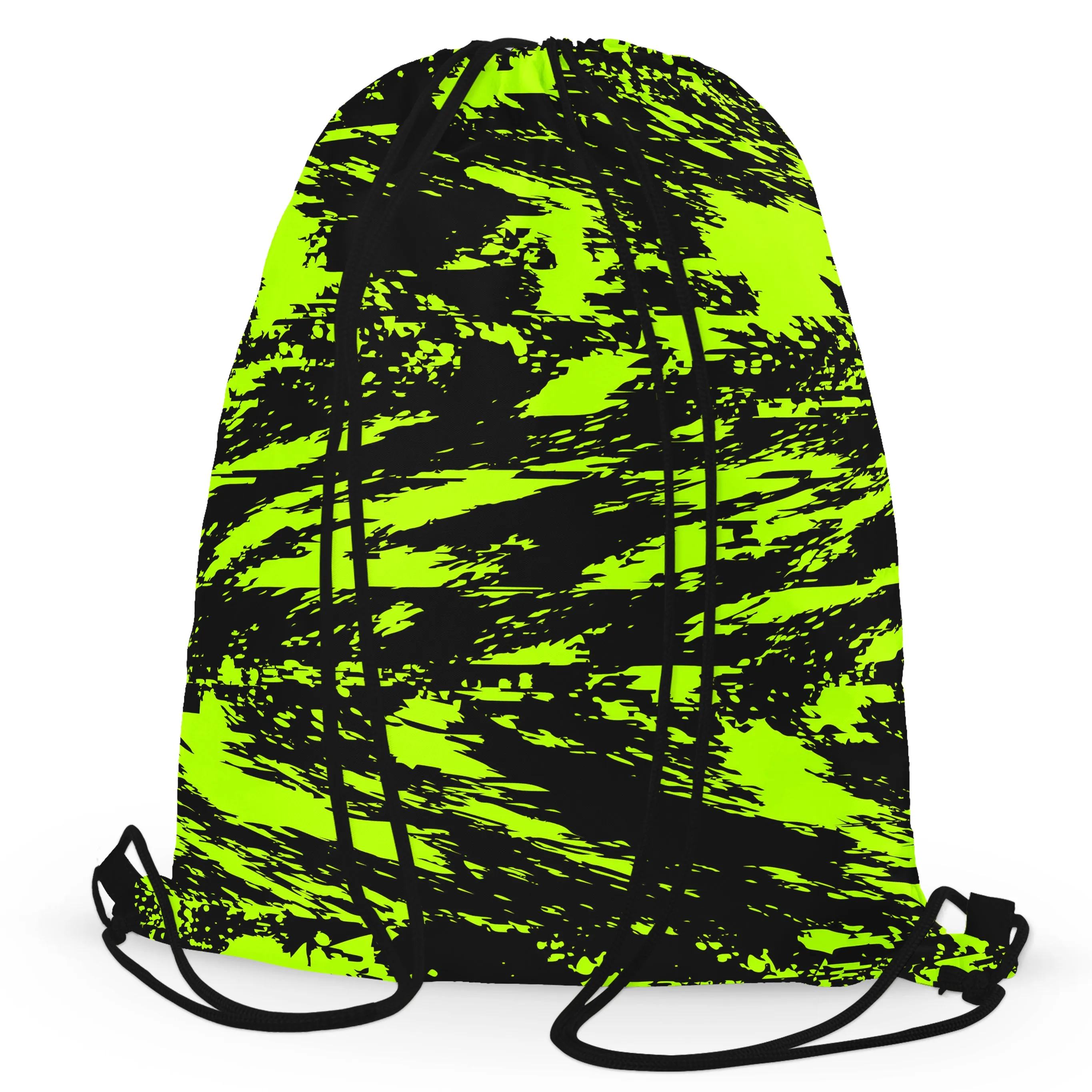 Black Lime Bolt Glitch Drawstring Bag sold by iEDM product image thumbnail 3