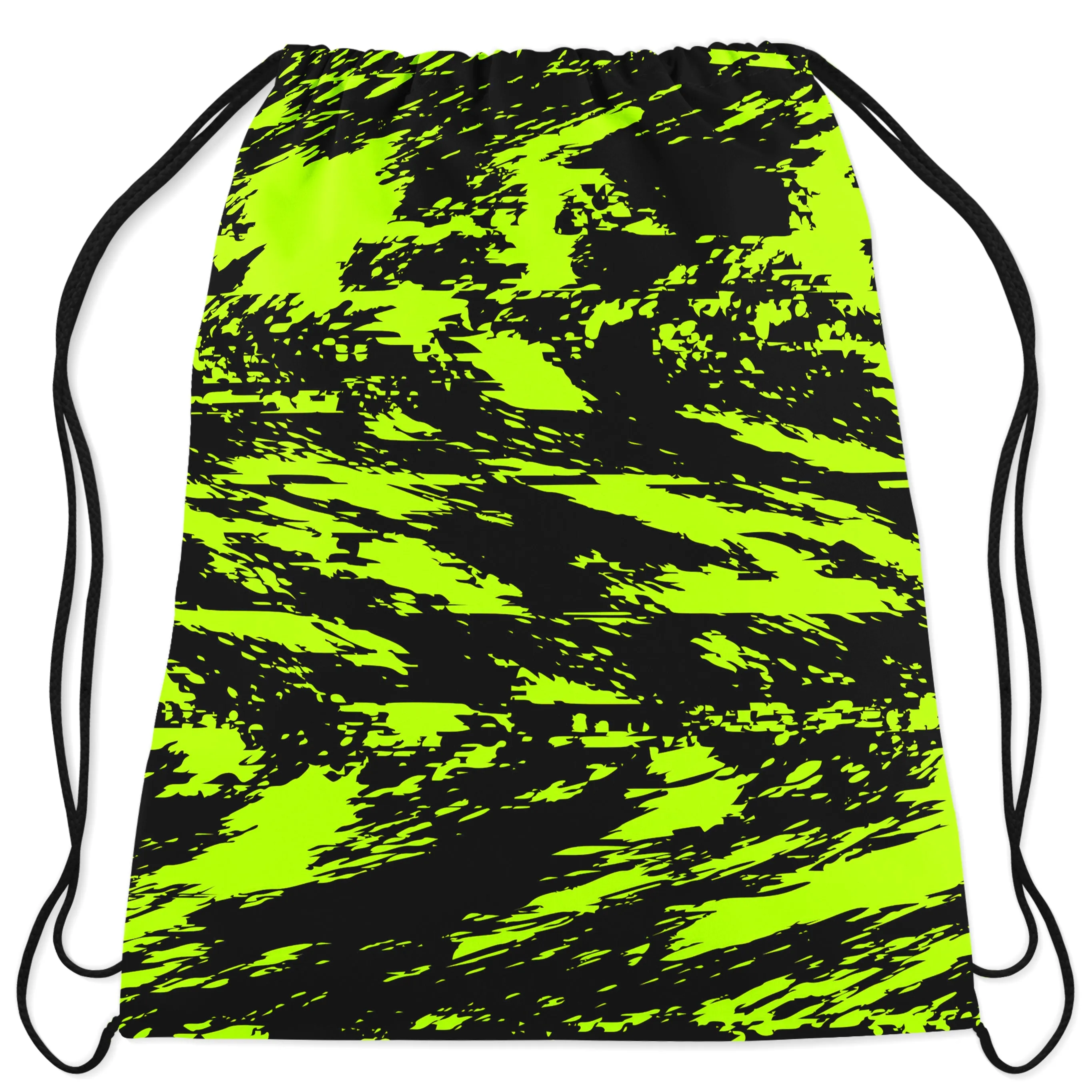 Black Lime Bolt Glitch Drawstring Bag sold by iEDM