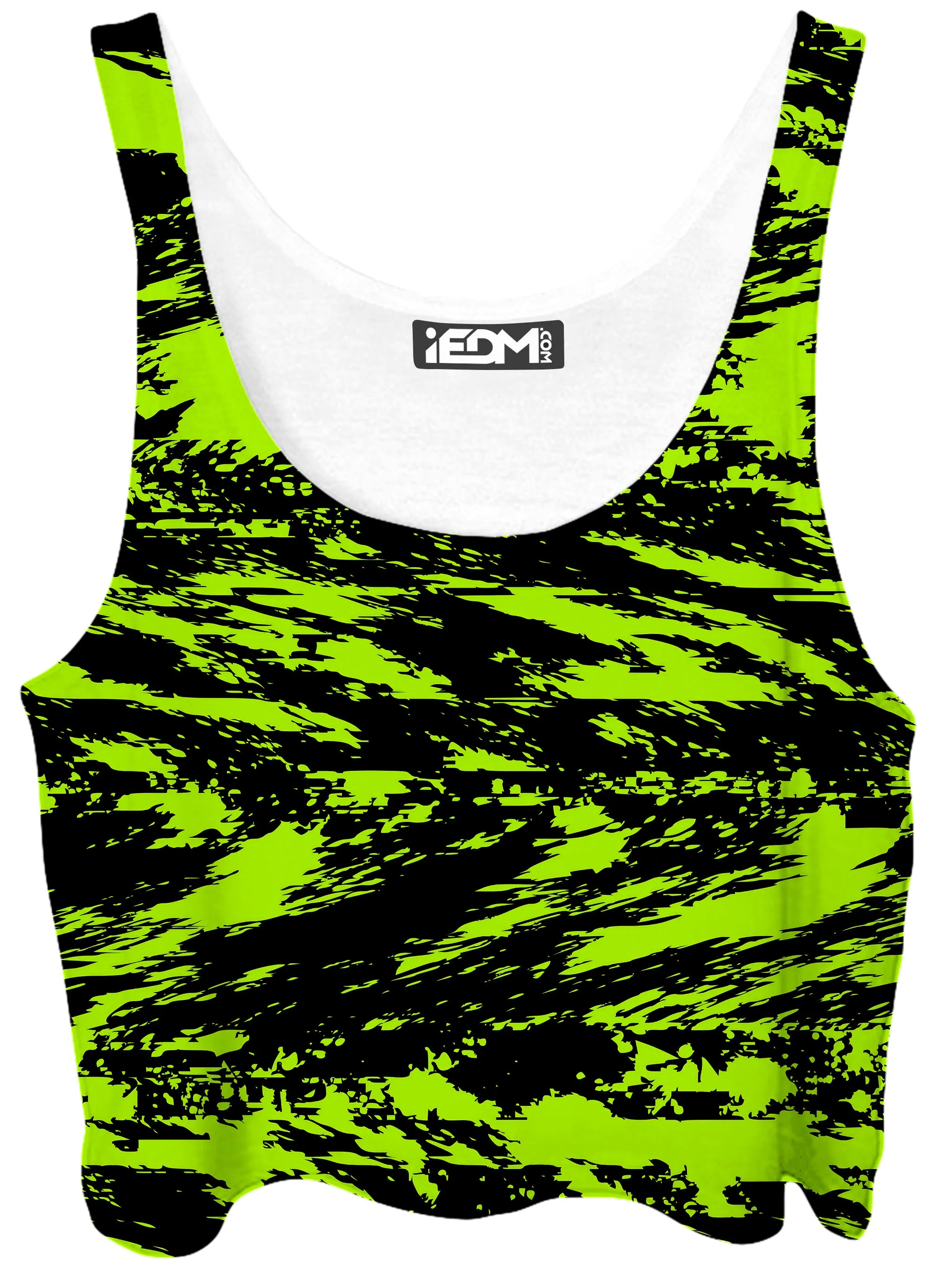 Black Lime Bolt Glitch Crop Top sold by iEDM