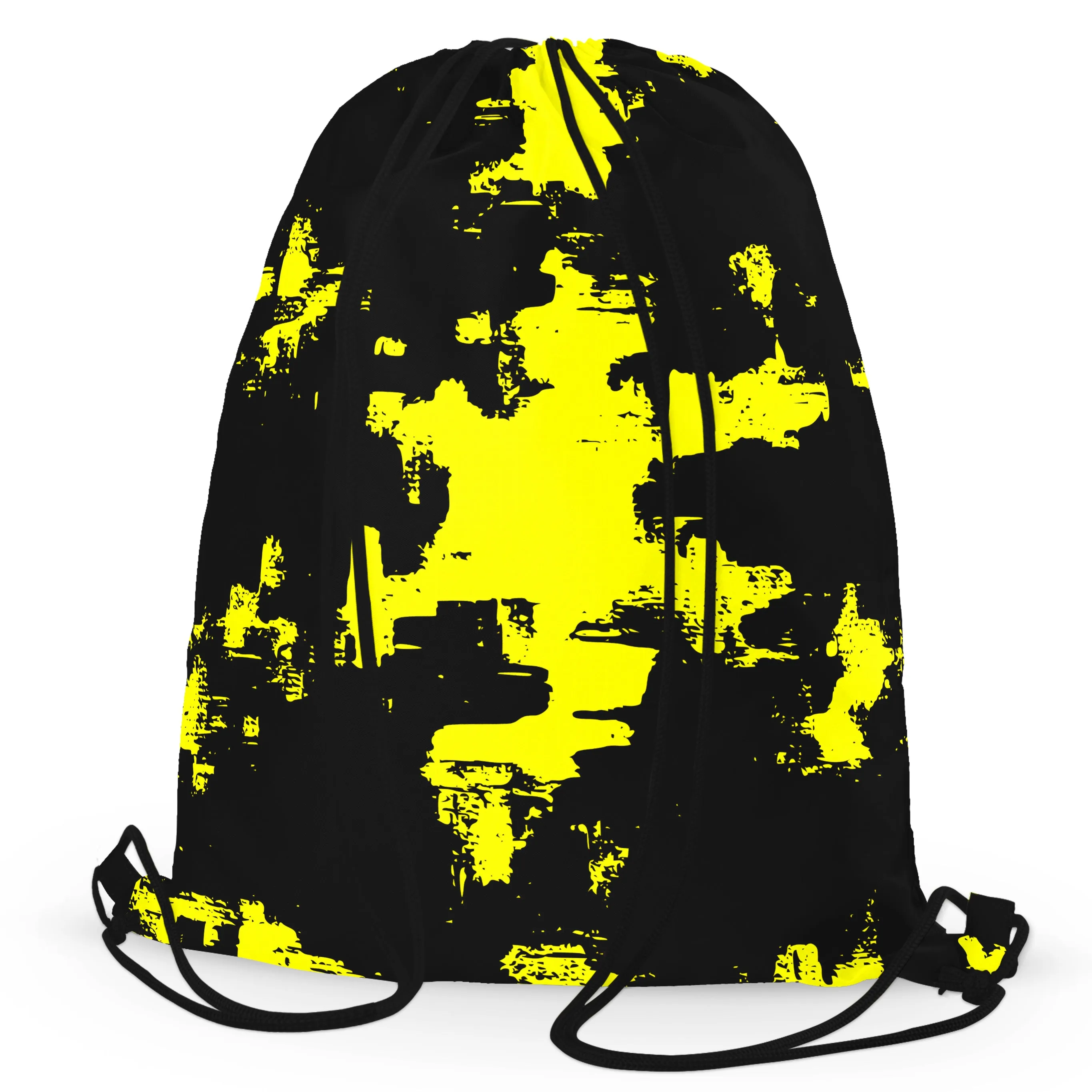 Black and Yellow Abstract Drawstring Bag sold by iEDM product image thumbnail 3