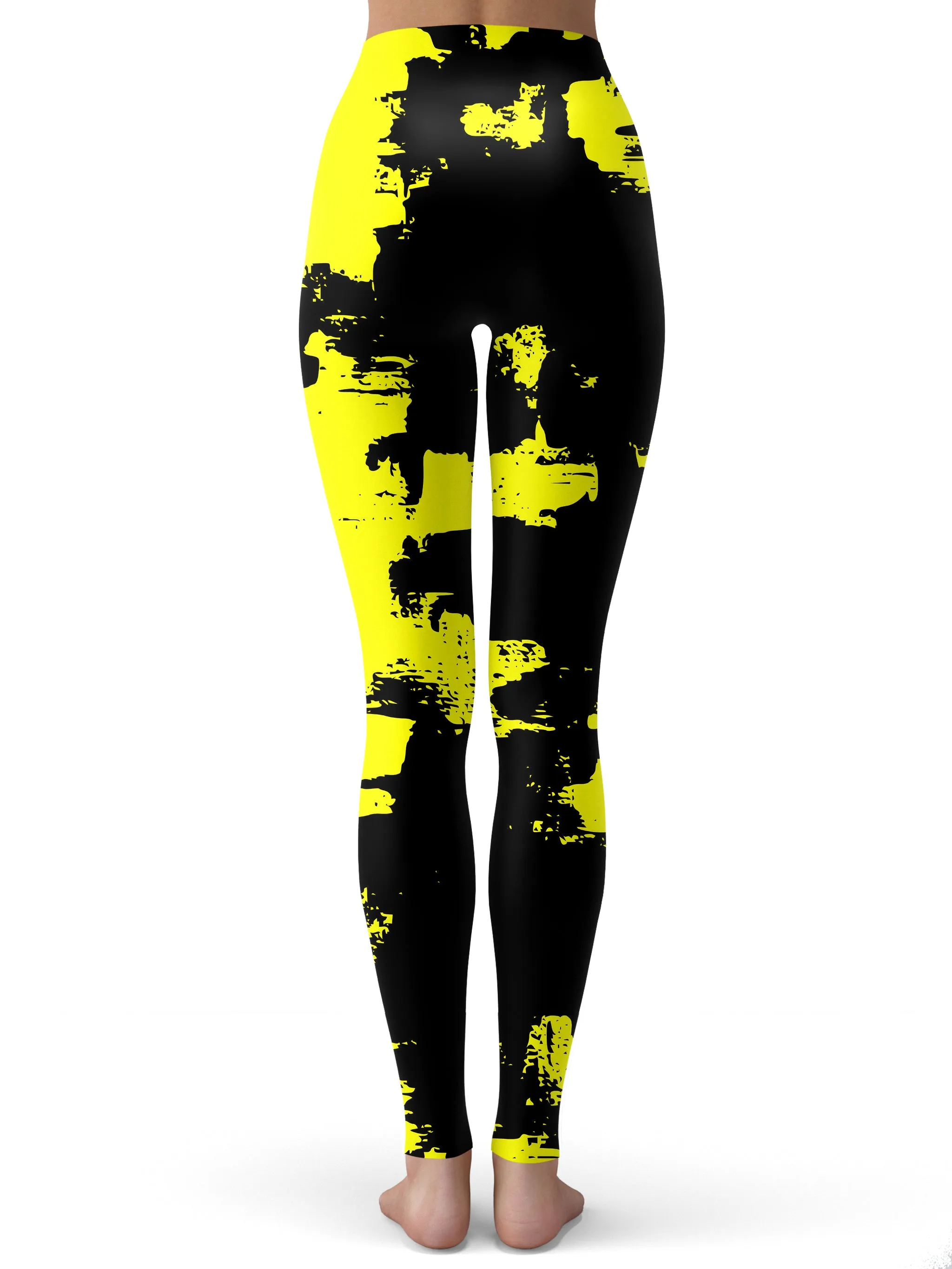 Black and Yellow Abstract Leggings sold by iEDM product image thumbnail 3