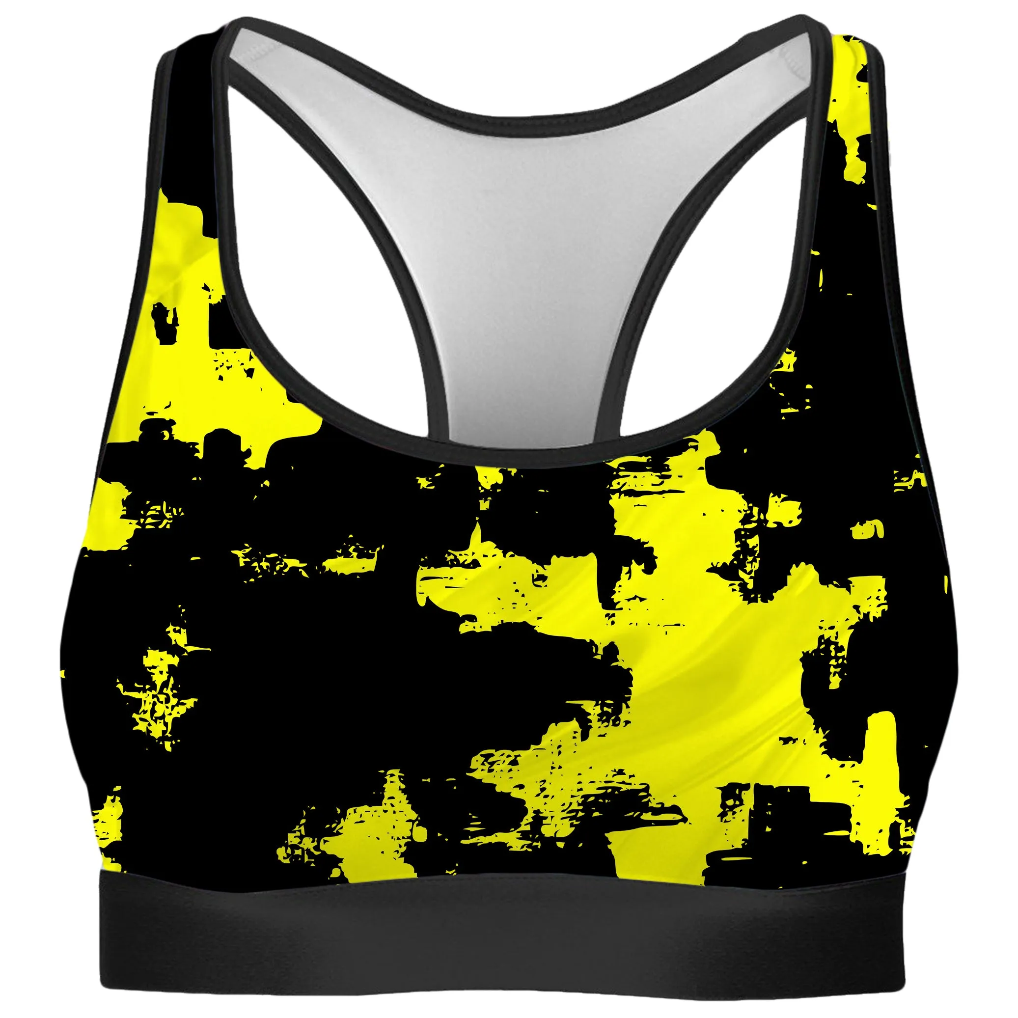 Black and Yellow Abstract Rave Bra sold by iEDM