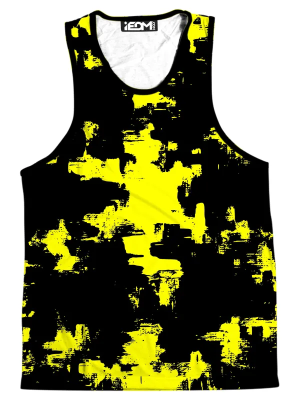 Black and Yellow Abstract Men's Tank sold by iEDM