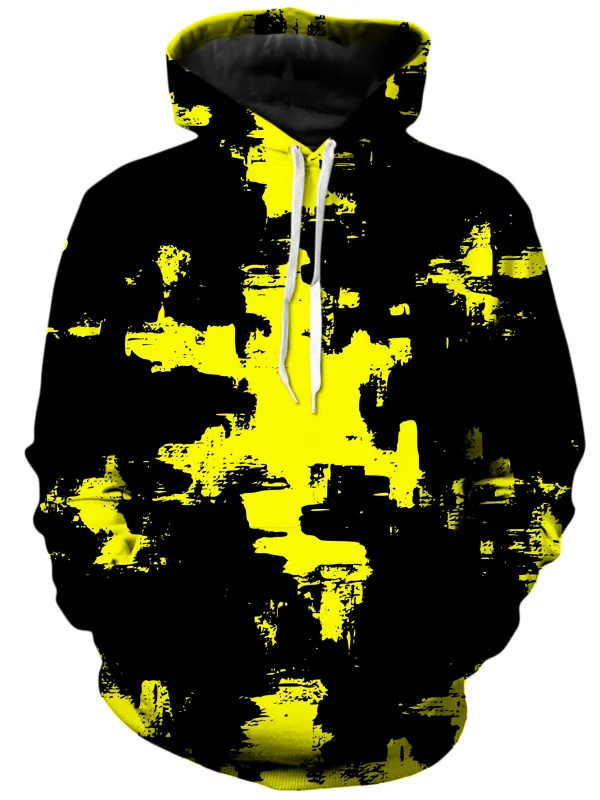 Black and Yellow Abstract Unisex Hoodie sold by iEDM