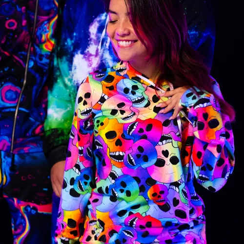 Happy Skulls Unisex Hoodie sold by iEDM product image thumbnail 2