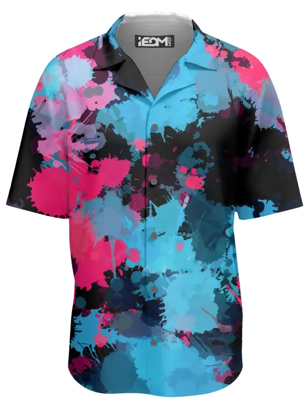 Pink and Blue Paint Splatter Lounge Shirt sold by iEDM