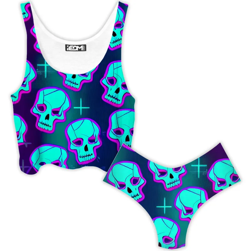 Neon Fright Crop Top and Booty Shorts Combo sold by iEDM