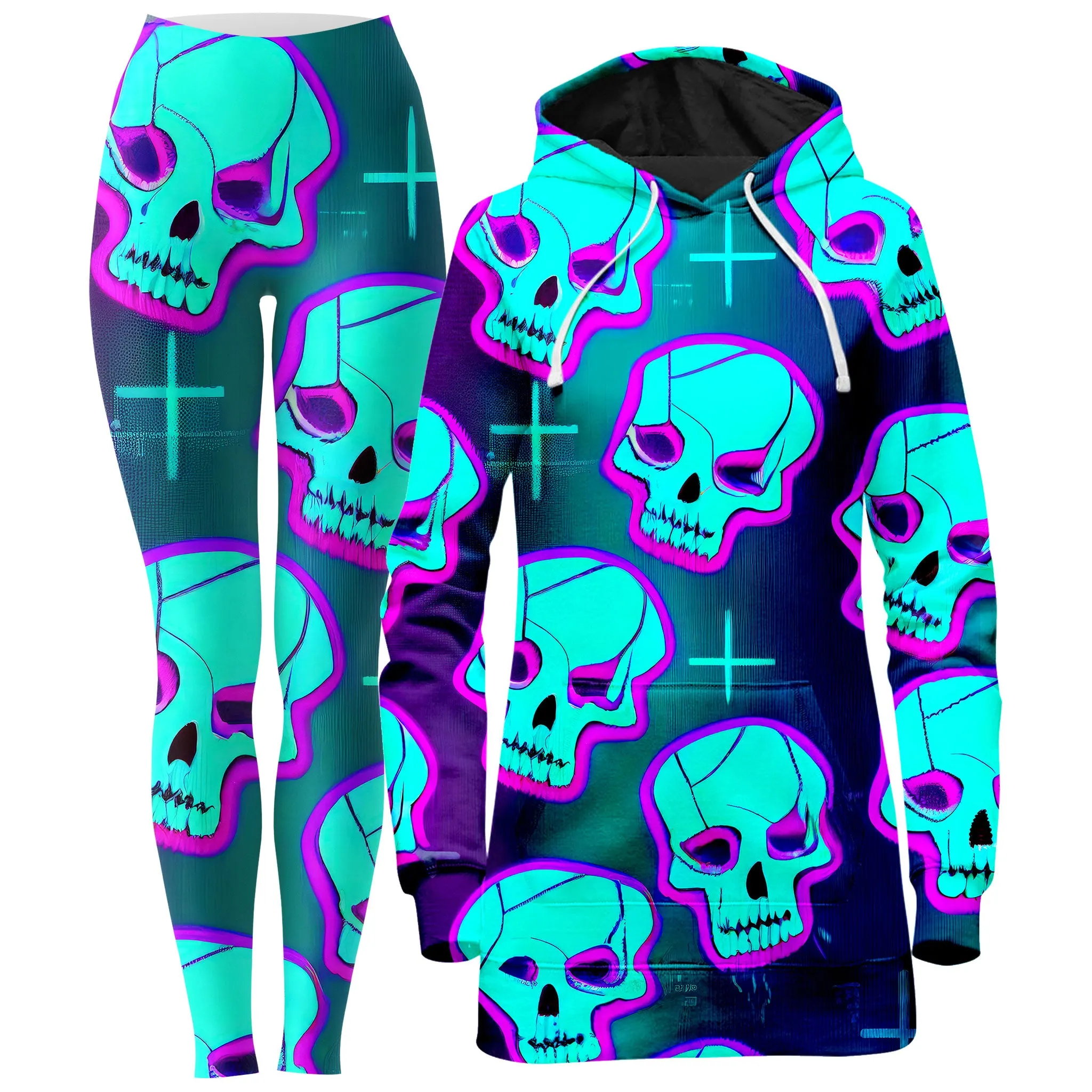 Neon Fright Hoodie Dress and Leggings Combo sold by iEDM