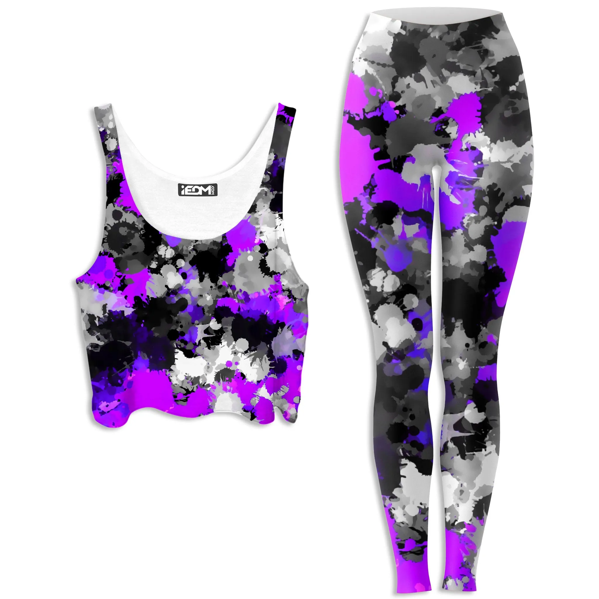 Purple Drip Crop Top and Leggings Combo sold by iEDM