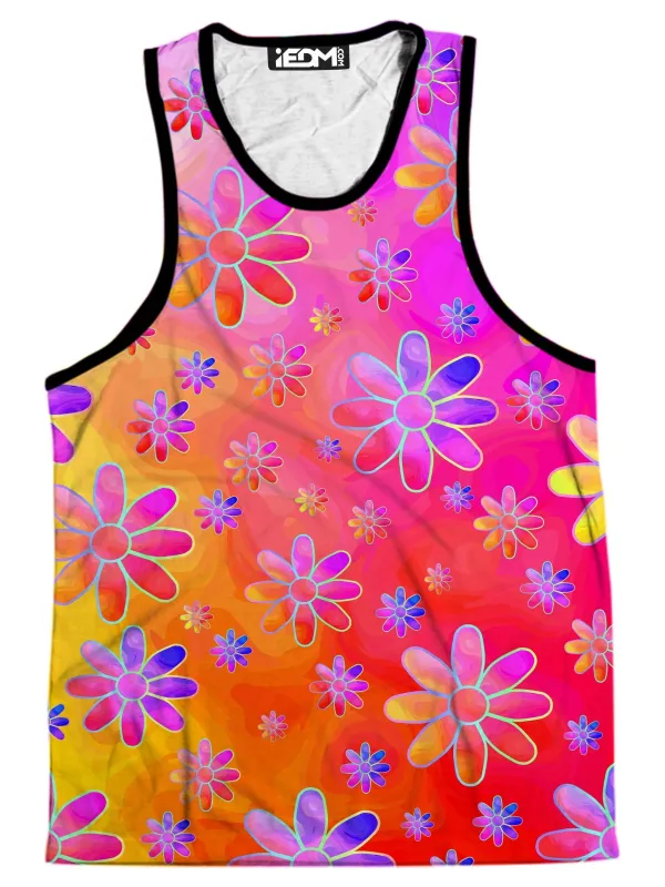 Hippie Trippy Flowers Men's Tank sold by iEDM