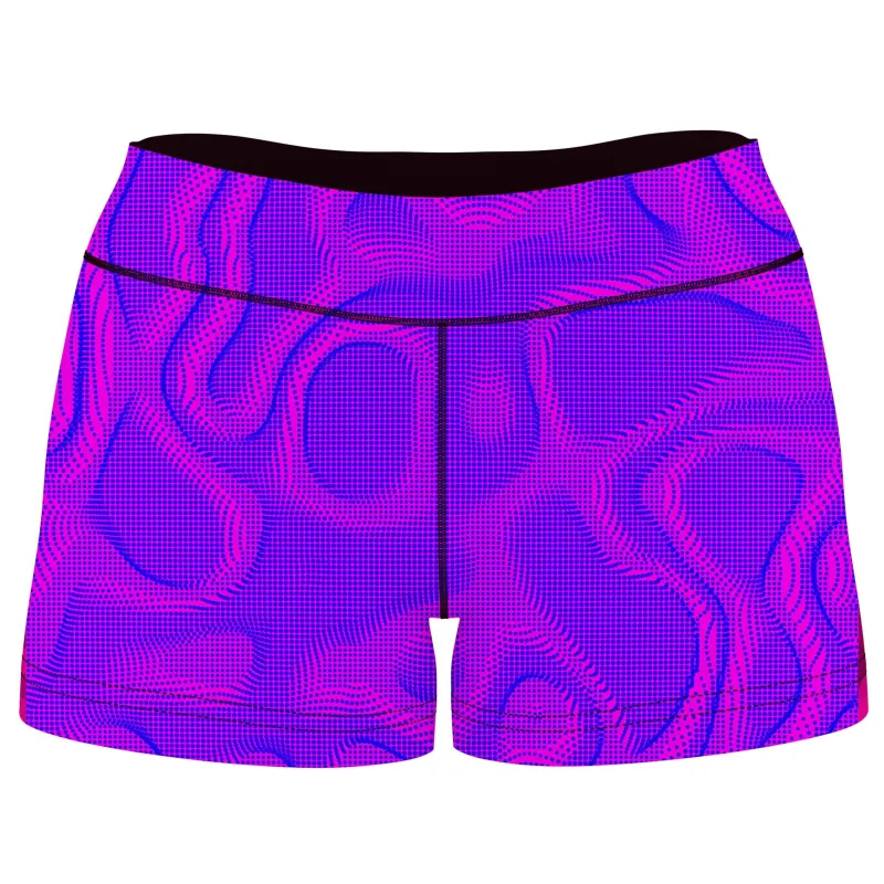 Wild Berry Halftone High-Waisted Women's Shorts sold by iEDM