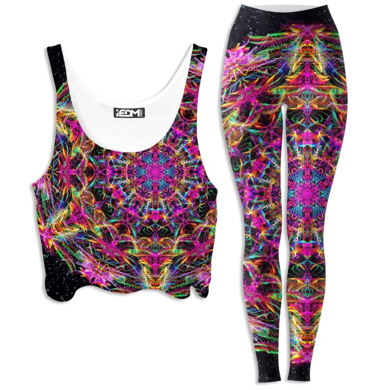 Pastel Warp Crop Top and Leggings Combo sold by iEDM