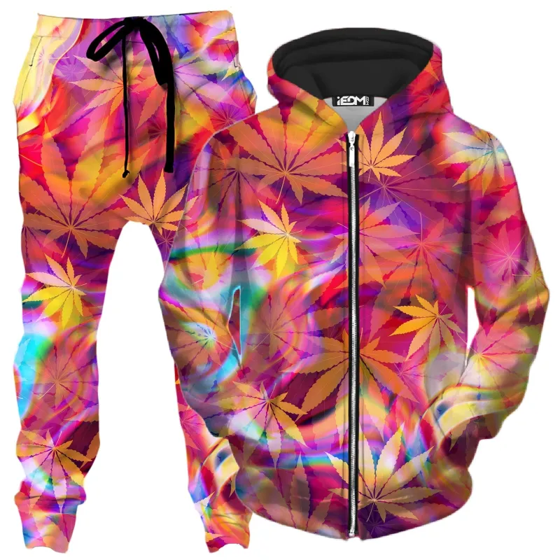 Ganja Dreamin Zip-Up Hoodie and Joggers Combo made by iEDM