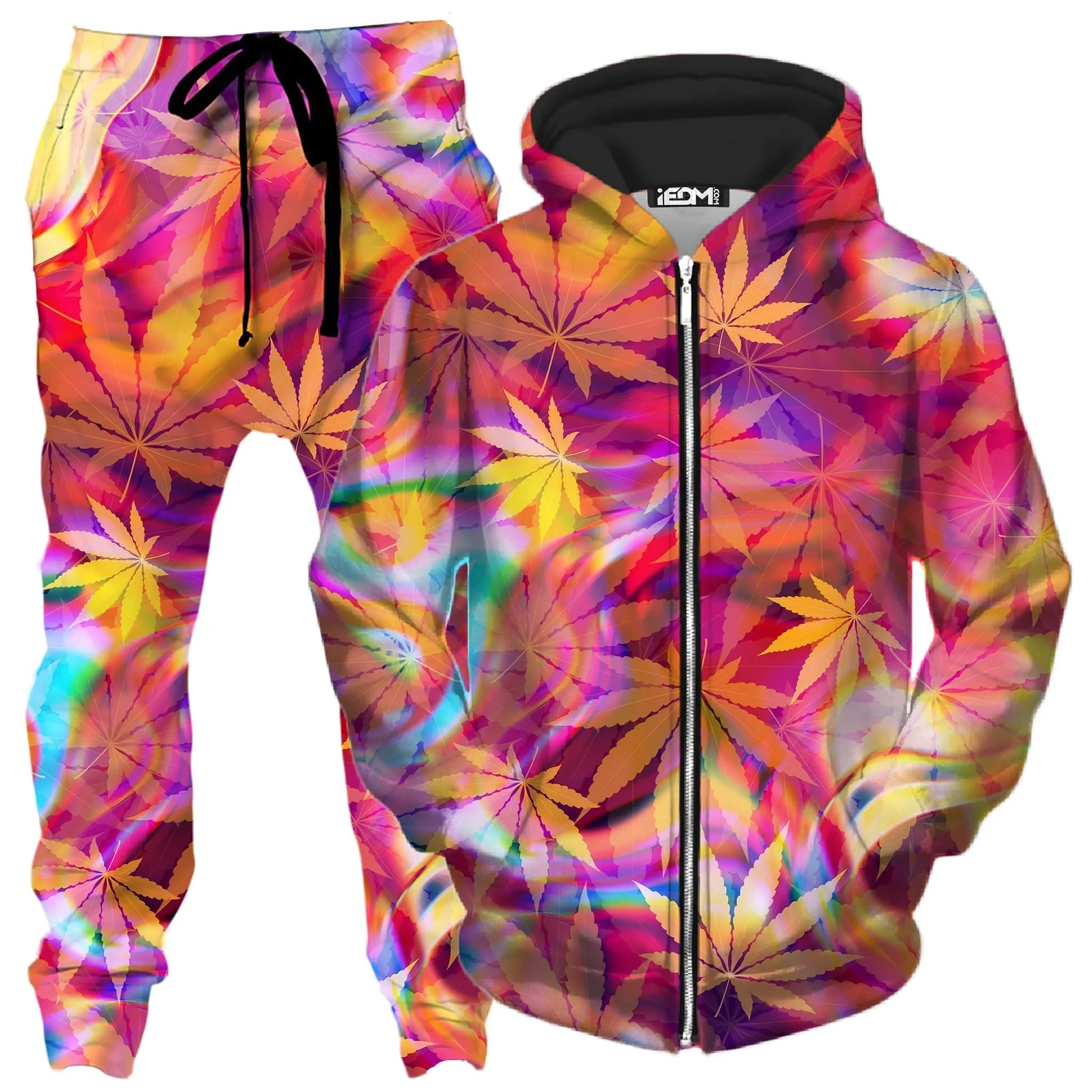 Ganja Dreamin Zip-Up Hoodie and Joggers Combo sold by iEDM
