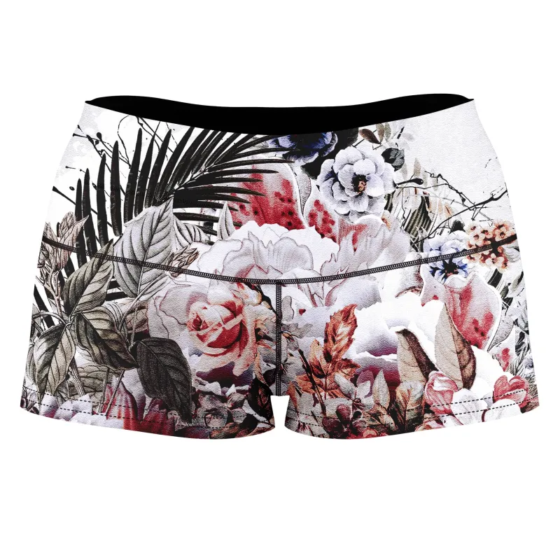 Floral Skull High-Waisted Women's Shorts sold by iEDM