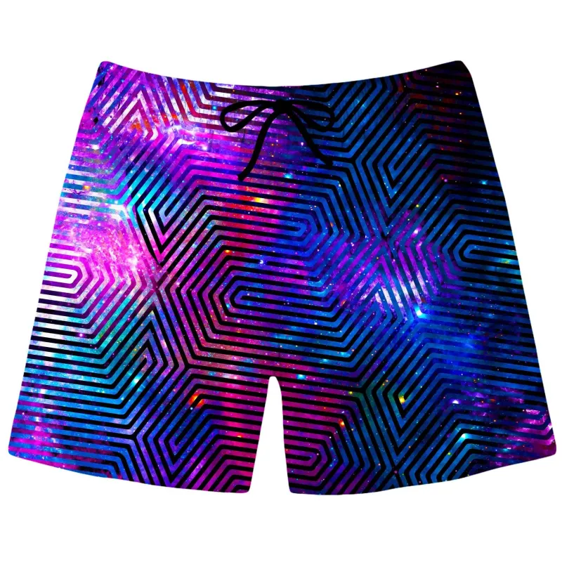 Celestial Finger Print Swim Trunks sold by iEDM