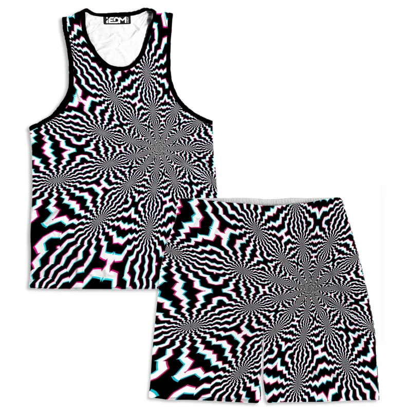 Fractal Ripples Men's Tank and Shorts Combo sold by iEDM
