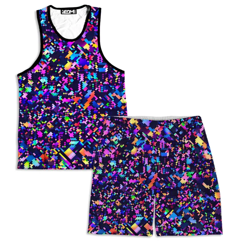 8-Bit Confetti Men's Tank and Shorts Combo sold by iEDM