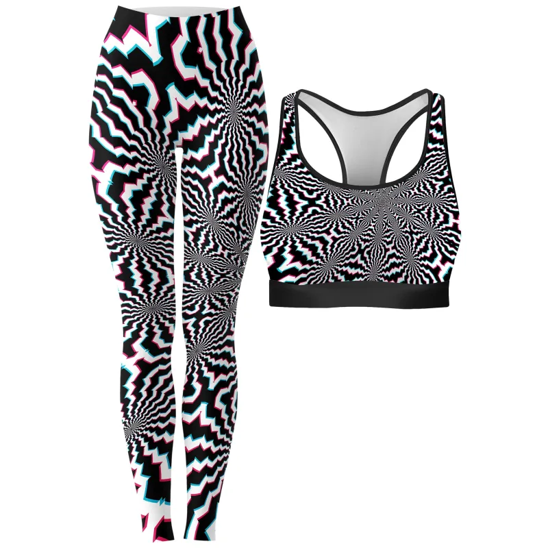Fractal Ripples Rave Bra and Leggings Combo sold by iEDM