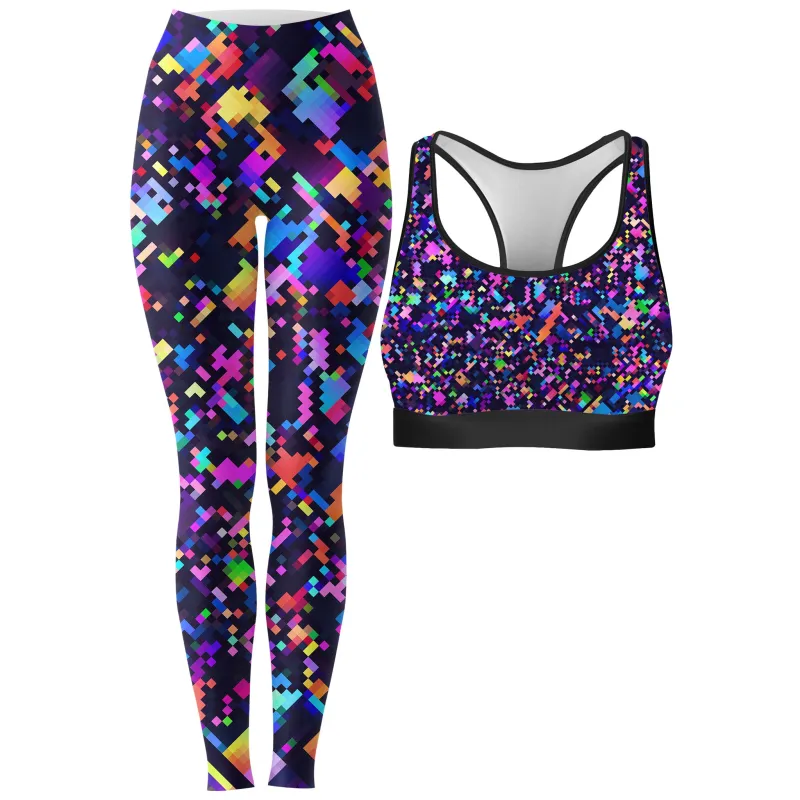 8-Bit Confetti Rave Bra and Leggings Combo sold by iEDM