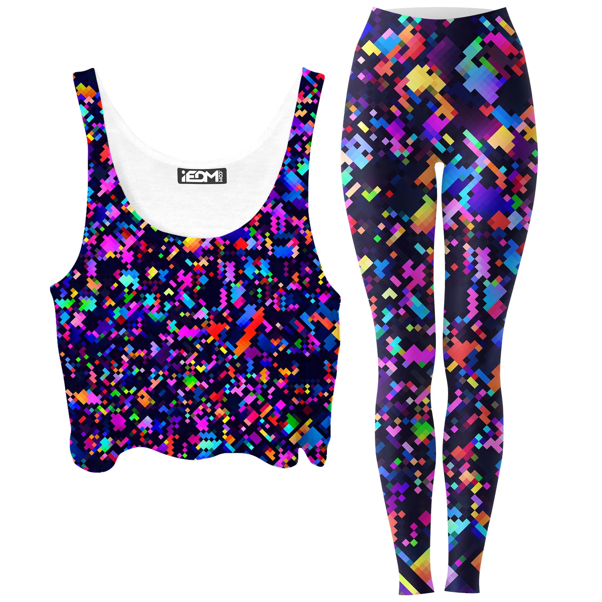 8-Bit Confetti Crop Top and Leggings Combo sold by iEDM