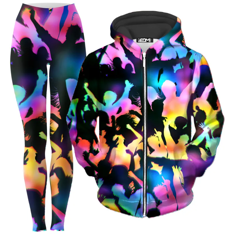 Good Vibes Zip-Up Hoodie and Leggings Combo sold by iEDM
